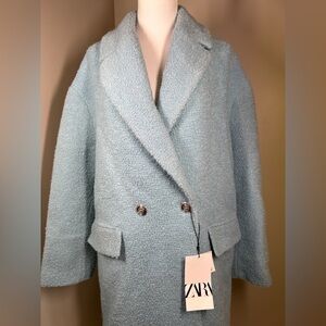 Zara Brand New Wool Blue Coat Size XS